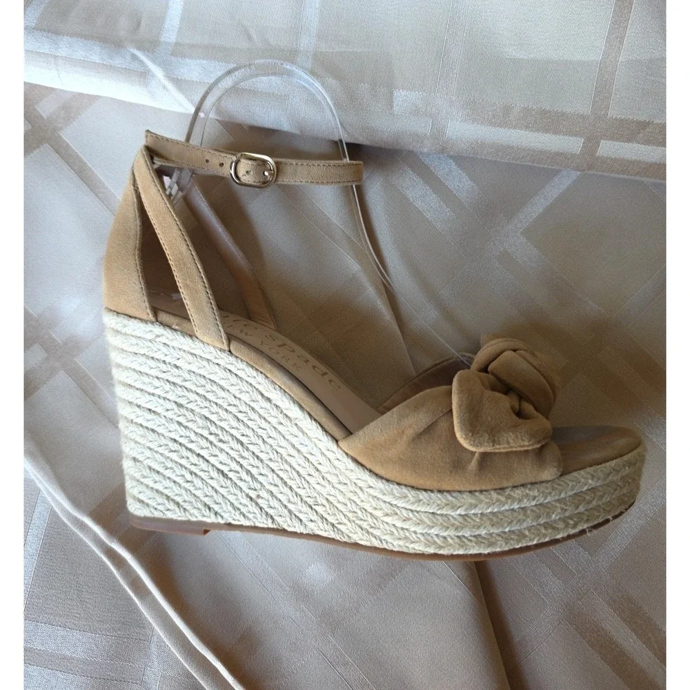 Kate Spade New York Women's Tianna Toe Knotted Bow Espadrille Wedge Sandals - 8B - Picture 2 of 14